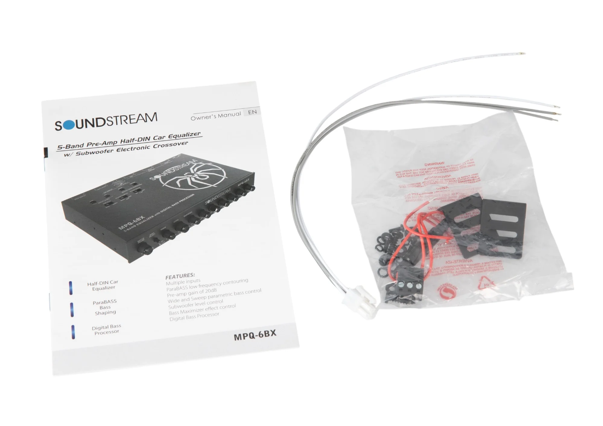 MPQ-6BX | 1/2 DIN 5-Band Equalizer w/ Digital Bass Reconstruction Processor - Image 7