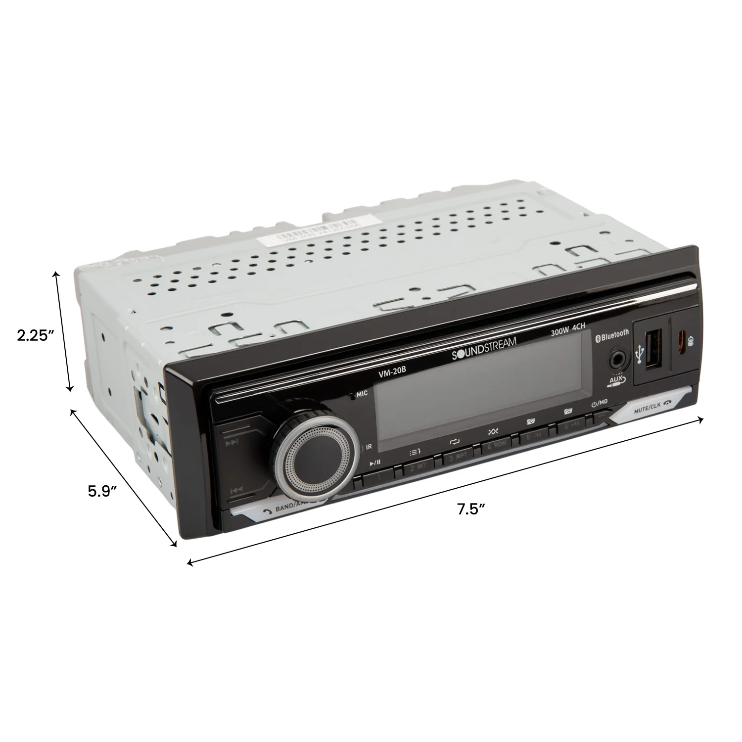 VM-20B | Single DIN Digital Multimedia Receiver with Bluetooth, Dual USB, and Hands-Free Calling - Image 4