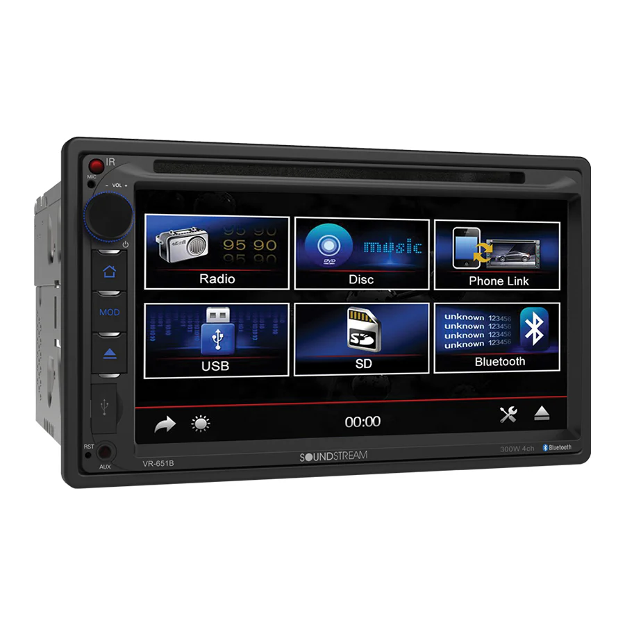 VR-651B | 7” 2-DIN Touchscreen DVD/CD Headunit w/ Android PhoneLink