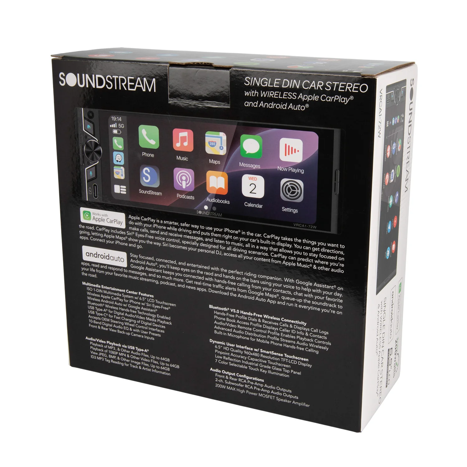 VRCA1-72W | 1-DIN Digital Multimedia Car Stereo w/ Wireless Apple Carplay & Android Auto - Image 7