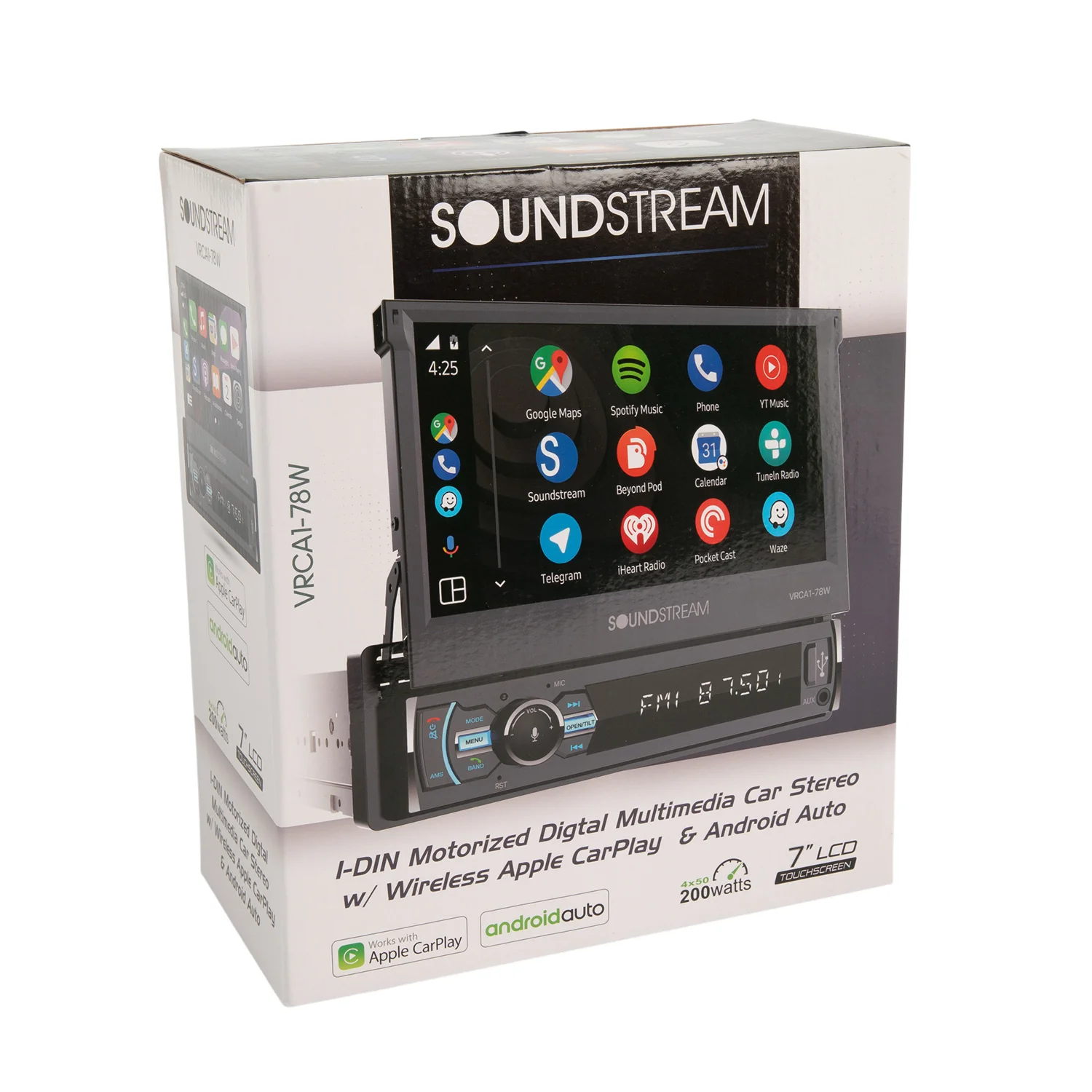 VRCA1-78W | 1-DIN Digital Media Car Stereo w/ Wireless Apple CarPlay, Android Auto, Bluetooth Connectivity, & Motorized 7" LCD - Image 8