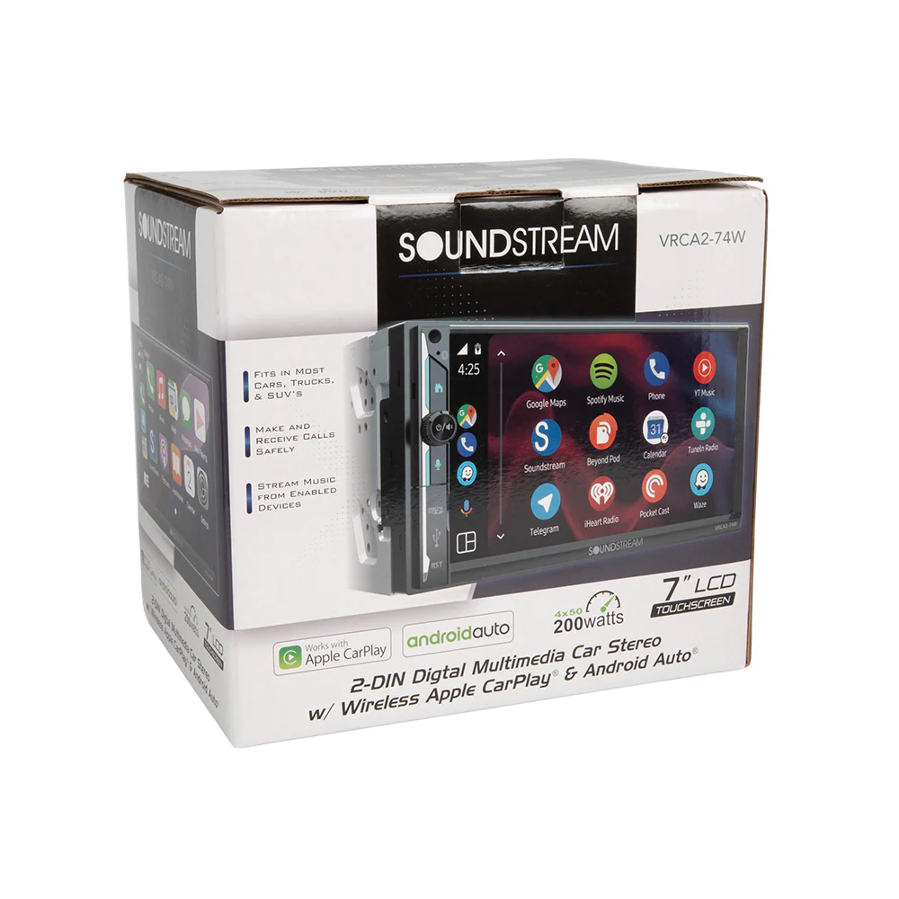 VRCA2-74W | 2-DIN Digital Multimedia Car Stereo w/ Wireless Apple Carplay & Android Auto - Image 5